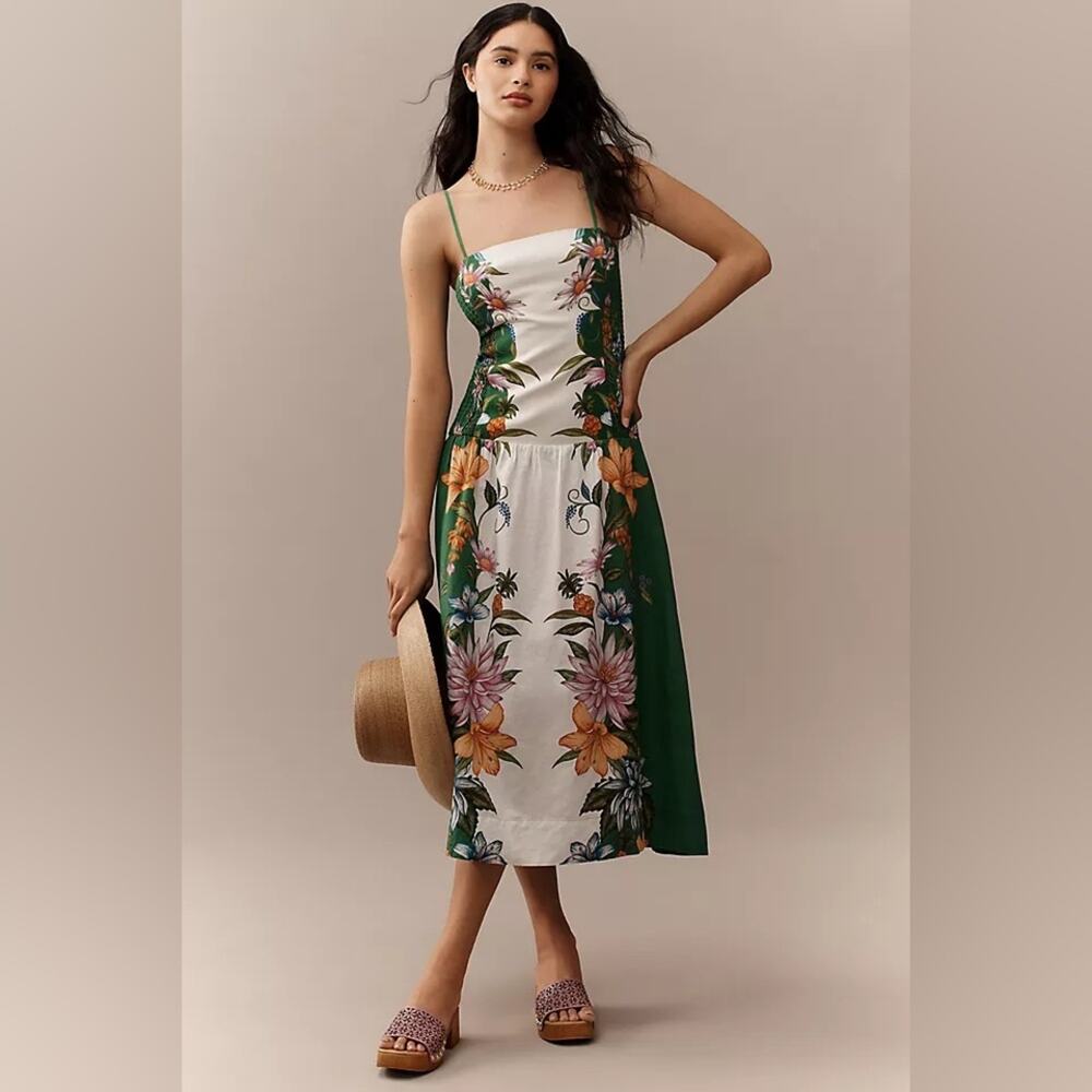 Farm Rio Off-White Sweet Bloom Dreamscape Midi Dress M - Picture 4 of 11